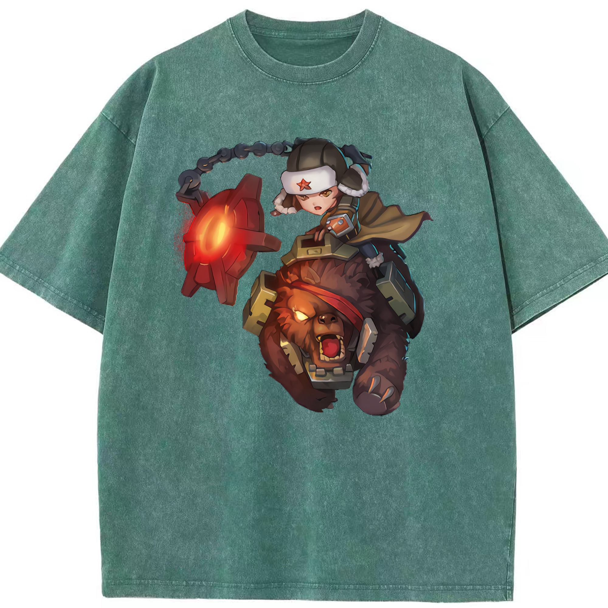 リーグ・オブ・レジェンド League of Legends LOL 綿100% ヴィンテージ風 半袖Tシャツ（フロントプリント）